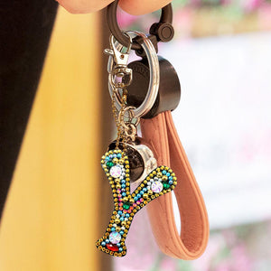 1pcs Diamond Keychains Hanging Ornament DIY Phone Bag Charm Decor (Y)