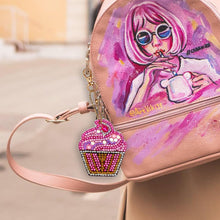 Load image into Gallery viewer, 4pcs DIY Keychain Diamond Painting Cake Ice Cream Key Ring Pendant Gift
