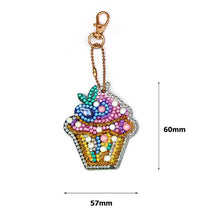Load image into Gallery viewer, 4pcs DIY Keychain Diamond Painting Cake Ice Cream Key Ring Pendant Gift
