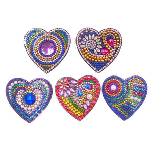 5pcs DIY Diamond Painting Keychain Full Drill Bag Love Hanging Ornaments