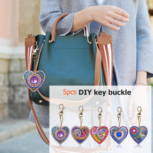 Load image into Gallery viewer, 5pcs DIY Diamond Painting Keychain Full Drill Bag Love Hanging Ornaments
