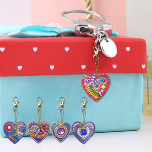 5pcs DIY Diamond Painting Keychain Full Drill Bag Love Hanging Ornaments