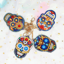 Load image into Gallery viewer, 4pcs DIY Diamond Painting Keychain Special-shaped Full Drill Skull Ornament
