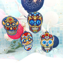 Load image into Gallery viewer, 4pcs DIY Diamond Painting Keychain Special-shaped Full Drill Skull Ornament
