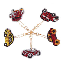 Load image into Gallery viewer, 5pcs DIY Car Full Drill Special Shaped Diamond Painting Keychains Pendant
