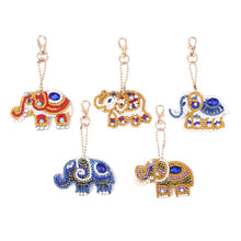 Load image into Gallery viewer, 5pcs DIY Elephant Full Drill Special Shaped Diamond Painting Keychain Gifts
