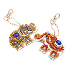 Load image into Gallery viewer, 5pcs DIY Elephant Full Drill Special Shaped Diamond Painting Keychain Gifts
