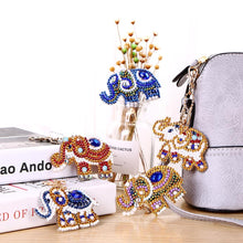 Load image into Gallery viewer, 5pcs DIY Elephant Full Drill Special Shaped Diamond Painting Keychain Gifts
