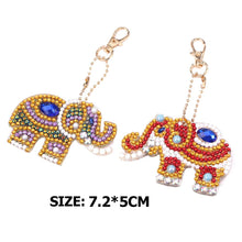 Load image into Gallery viewer, 5pcs DIY Elephant Full Drill Special Shaped Diamond Painting Keychain Gifts
