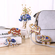 Load image into Gallery viewer, 5pcs DIY Elephant Full Drill Special Shaped Diamond Painting Keychain Gifts
