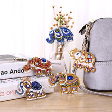Load image into Gallery viewer, 5pcs DIY Elephant Full Drill Special Shaped Diamond Painting Keychain Gifts
