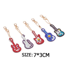 Load image into Gallery viewer, 5pcs DIY Violin Full Drill Special Shaped Diamond Painting Keychains Gifts
