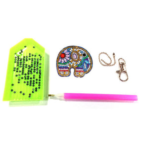 5pcs DIY Full Drill Special Shaped Diamond Painting Elephant Keychain Gift