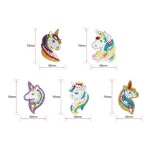 Load image into Gallery viewer, 5pcs DIY Special Shaped Full Drill Diamond Painting Keychain Horse Key Ring
