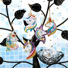 Load image into Gallery viewer, 5pcs DIY Special Shaped Full Drill Diamond Painting Keychain Horse Key Ring
