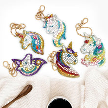 Load image into Gallery viewer, 5pcs DIY Special Shaped Full Drill Diamond Painting Keychain Horse Key Ring

