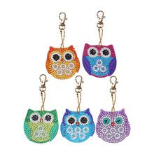 Load image into Gallery viewer, 5pcs Diamond Keychains Art Craft DIY Handmade Bird Pattern Phone Bag Charm Decor
