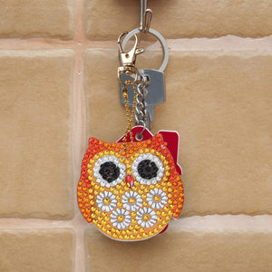 5pcs Diamond Keychains Art Craft DIY Handmade Bird Pattern Phone Bag Charm Decor