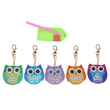 Load image into Gallery viewer, 5pcs Diamond Keychains Art Craft DIY Handmade Bird Pattern Phone Bag Charm Decor
