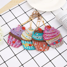 Load image into Gallery viewer, 4pcs Diamond Keychains Art Craft DIY Handmade Rhinestone Pendant Kid Adult Gifts
