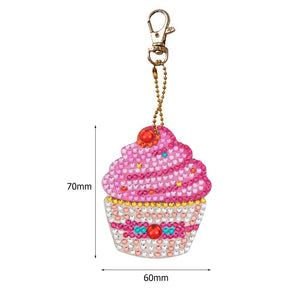 4pcs Diamond Keychains Art Craft DIY Handmade Rhinestone Pendant Kid Adult Gifts