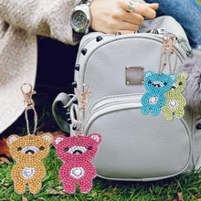 Load image into Gallery viewer, 4pcs DIY Bear Full Drill Special Shaped Diamond Painting Keychains Pendant

