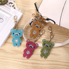 Load image into Gallery viewer, 4pcs DIY Bear Full Drill Special Shaped Diamond Painting Keychains Pendant

