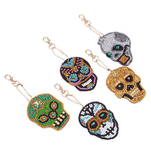 Load image into Gallery viewer, 5pcs DIY Full Drill Special Shaped Diamond Painting Skull Bag Keychain Gift
