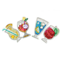 Load image into Gallery viewer, 4pcs DIY Full Drill Special Shaped Diamond Painting Juice Bag Keychain Gift
