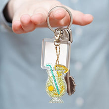 Load image into Gallery viewer, 4pcs DIY Full Drill Special Shaped Diamond Painting Juice Bag Keychain Gift
