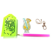 Load image into Gallery viewer, 4pcs DIY Full Drill Special Shaped Diamond Painting Juice Bag Keychain Gift
