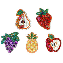 Load image into Gallery viewer, 5pcs DIY Full Drill Special Shaped Diamond Painting Fruit Keychains Jewelry
