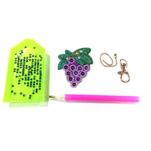 Load image into Gallery viewer, 5pcs DIY Full Drill Special Shaped Diamond Painting Fruit Keychains Jewelry

