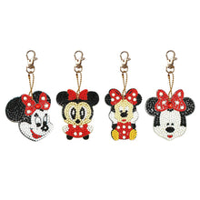 Load image into Gallery viewer, 4pcs DIY Full Drill Special Shaped Diamond Painting Mouse Keychains Jewelry
