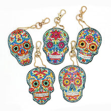 Load image into Gallery viewer, 5pcs DIY Full Drill Special Shaped Diamond Painting Skull Keychains Jewelry
