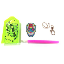 Load image into Gallery viewer, 5pcs DIY Full Drill Special Shaped Diamond Painting Skull Keychains Jewelry
