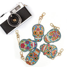 Load image into Gallery viewer, 5pcs DIY Full Drill Special Shaped Diamond Painting Skull Keychains Jewelry
