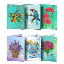 Load image into Gallery viewer, 6pcs 5D DIY Special-shaped Diamond Painting Birthday Greeting Cards Gift
