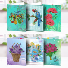 Load image into Gallery viewer, 6pcs 5D DIY Special-shaped Diamond Painting Birthday Greeting Cards Gift
