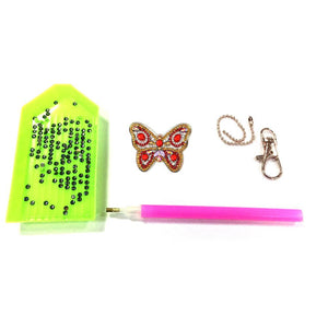 5pcs Diamond Keychains Art Craft DIY Handmade Rhinestone Pendant Kid Adult Gifts