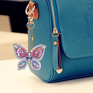 5pcs Diamond Keychains Art Craft DIY Handmade Rhinestone Pendant Kid Adult Gifts
