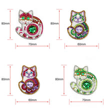 Load image into Gallery viewer, 4pcs DIY Full Drill Special Shaped Diamond Painting Cat Keychain Pendant
