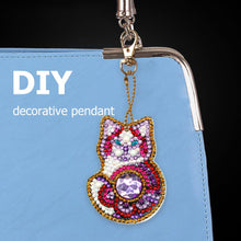 Load image into Gallery viewer, 4pcs DIY Full Drill Special Shaped Diamond Painting Cat Keychain Pendant
