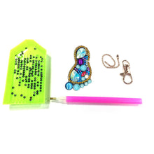 Load image into Gallery viewer, 4pcs DIY Diamond Keychain Special Shaped Full Drill Feet Painting Keyring
