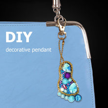 Load image into Gallery viewer, 4pcs DIY Diamond Keychain Special Shaped Full Drill Feet Painting Keyring
