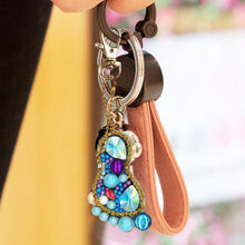 Load image into Gallery viewer, 4pcs DIY Diamond Keychain Special Shaped Full Drill Feet Painting Keyring
