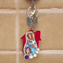 Load image into Gallery viewer, 4pcs DIY Diamond Keychain Special Shaped Full Drill Feet Painting Keyring
