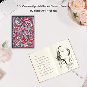DIY Mandala Special Shaped Diamond Painting Students 50 Pages A5 Notebook