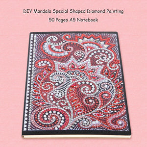 DIY Mandala Special Shaped Diamond Painting Students 50 Pages A5 Notebook