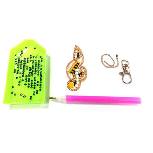 5pcs Diamond Keychains Art Craft DIY Handmade Rhinestone Pendant Kid Adult Gifts